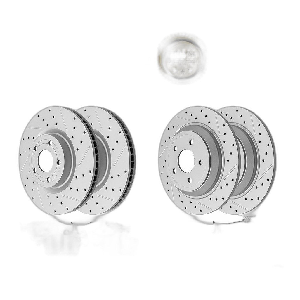 Front Rear Drilled Slotted Brake Rotors Ceramic Pads for Ford Escape 2020-2024