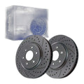 Front Drilled Slotted Brake Rotors Pair for Nissan Frontier 2025