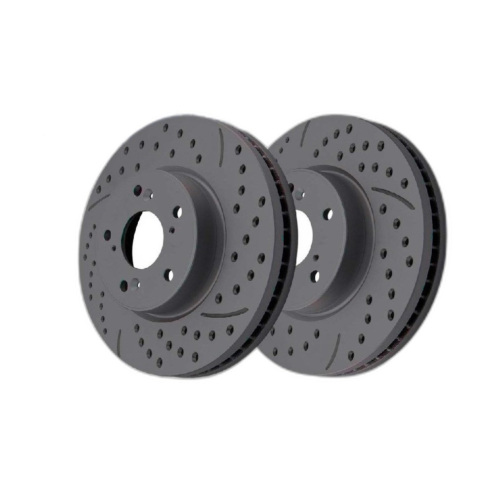 Front Drilled Slotted Brake Rotors Pair for Honda, Civic 2025, FWD L4 2.0L