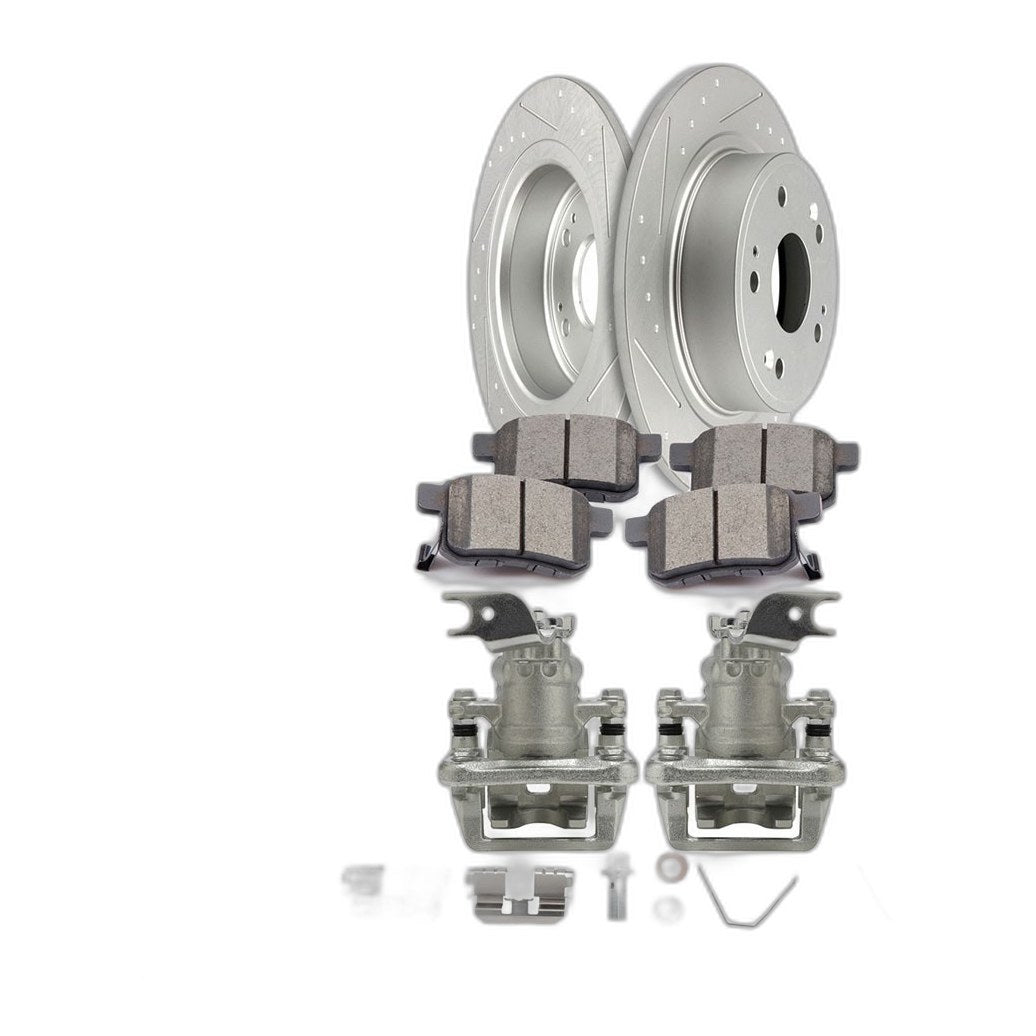 Rear Brake Calipers & Ceramic Pads And Rotors Kit For 2008-2012 Honda Accord