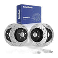 Front Rear Drilled Slotted Brake Rotors Ceramic Pads for Ford Explorer 2010