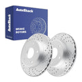Front Drilled Slotted Brake Rotors Pair for Dodge Dakota 2010