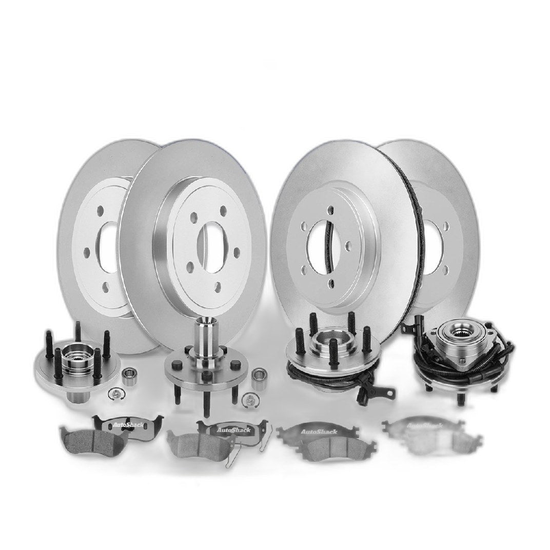 Front Rear Brake Rotors Pads Wheel Hub Kit for Ford Explorer 2010