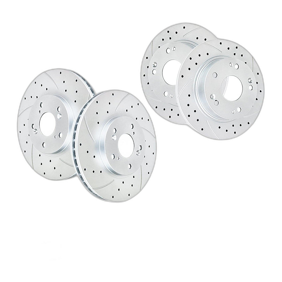 Front Rear Drilled&Slotted Disc Rotors Ceramic Pads Kit for 2003-2007 2.4L