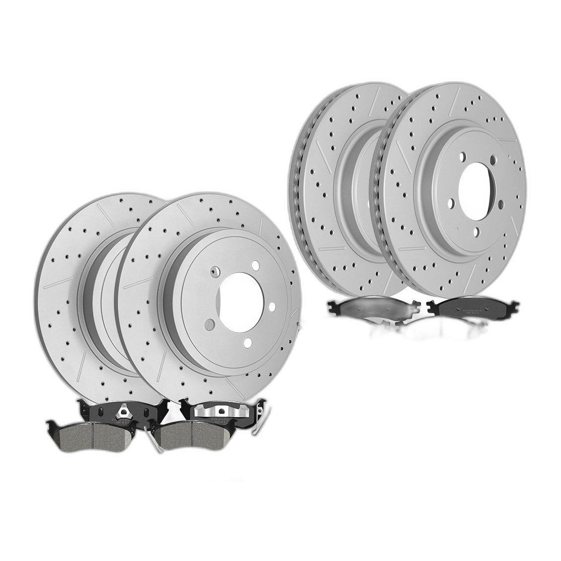 Front Rear Disc Rotors Ceramic Brake Pads For Ford Explorer Mountaineer 2006-10