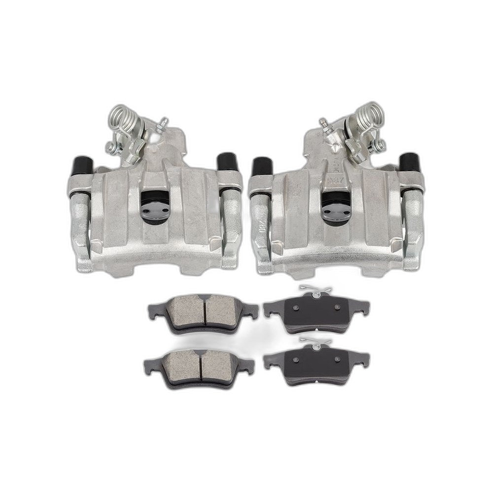 Pair Rear Brake Caliper and Pad Kit With Bracket For 13-16 Ford Escape 2.3L 2.5L