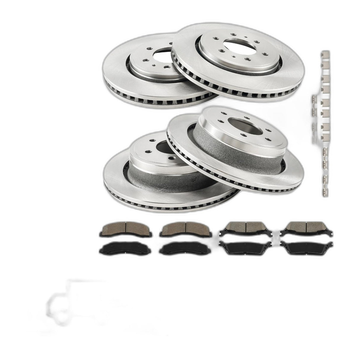 Front & Rear Brake Rotors & Pads Kit Fits 2013-2014 Ford F-150 3.5T V6 D1602