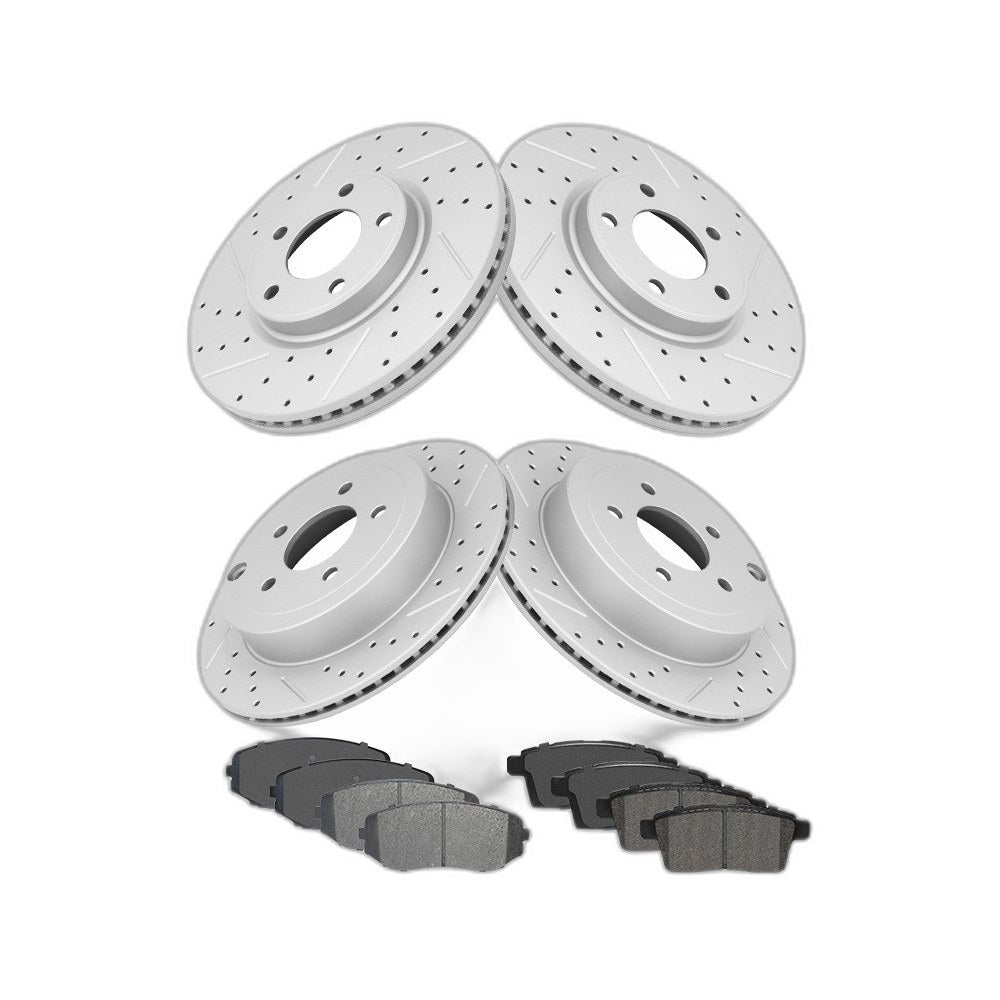 Front Rear Brake Rotors Ceramic Brake Pads For 2007- 2009 Ford Edge, Lincoln Mkx