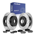 Front Rear Drilled Slotted Brake Rotors Ceramic Pads for Ford F-150 2009