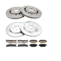 Front Rear Geomet Coated Rotors & Pads Kit For 2015-2018 Ford Explorer 3.5L