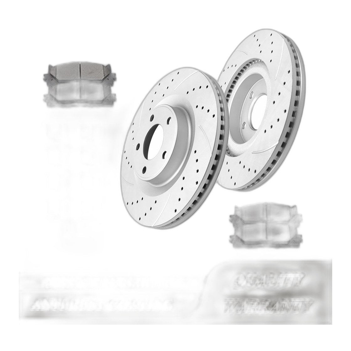 Front Drilled Discs Brake Rotors Brakes Pads for 07-14 Lincoln MKX Ford Edge