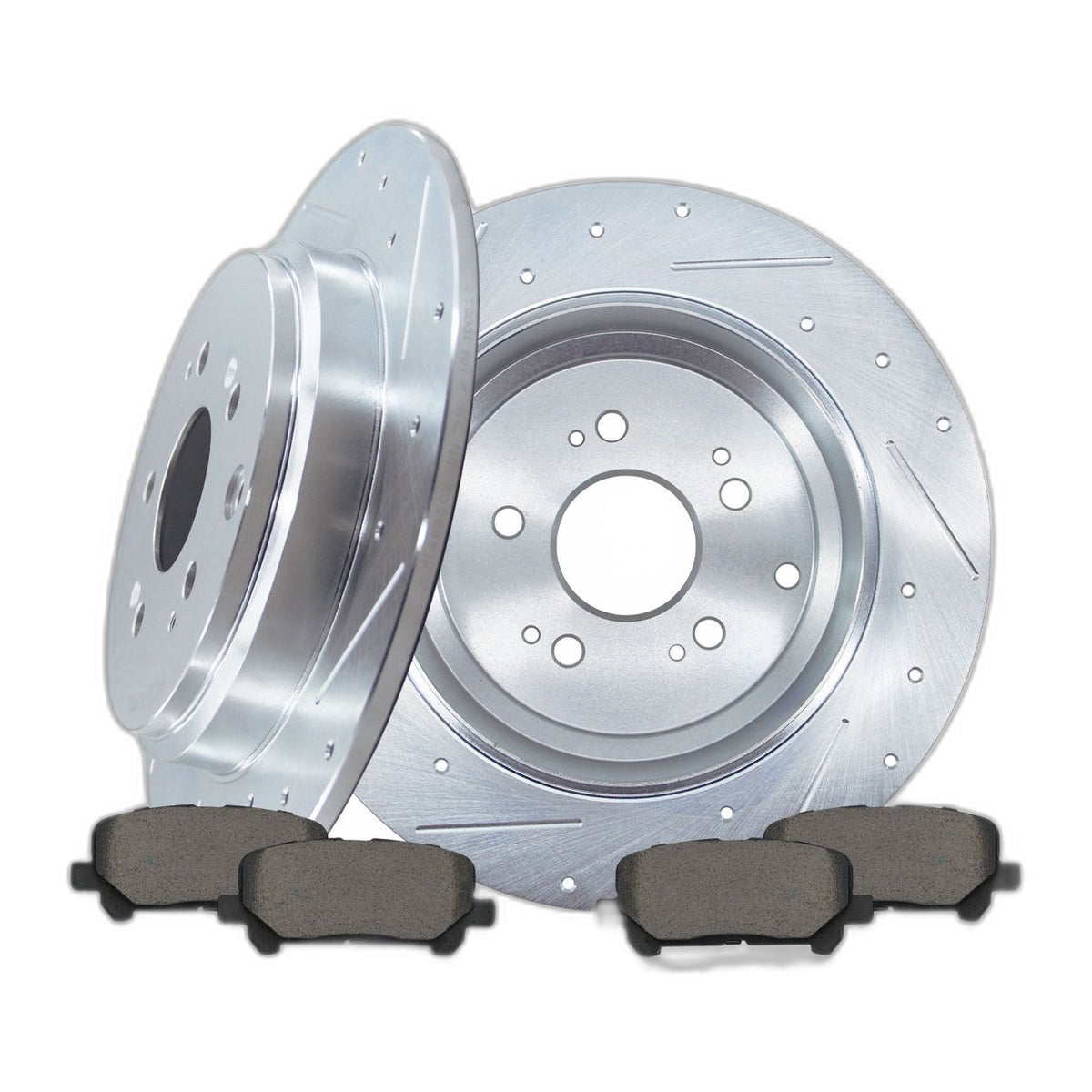 Rear Drilled Brake Rotors Ceramic Pads Kit Pilot for 2007-2013 ACURA MDX