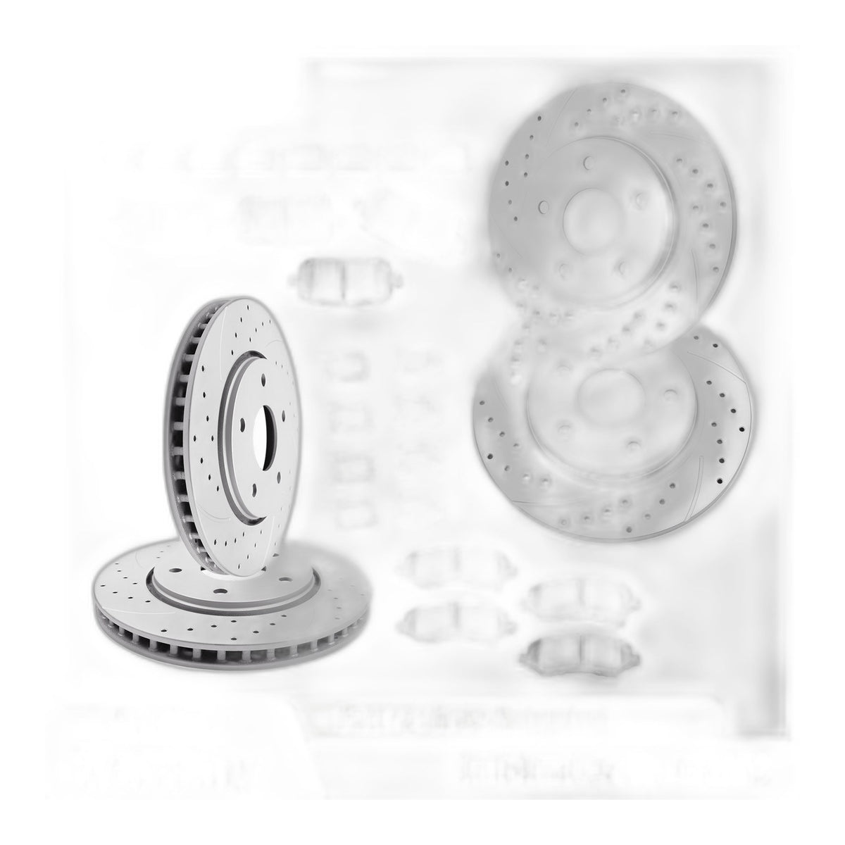 Front and Rear Brake Rotors Ceramic Pads for Buick Enclave GMC Acadia Drilled