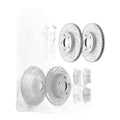 Front and Rear Drilled Brake Rotors Ceramic Pads Kit for 2003-2007 Honda Accord
