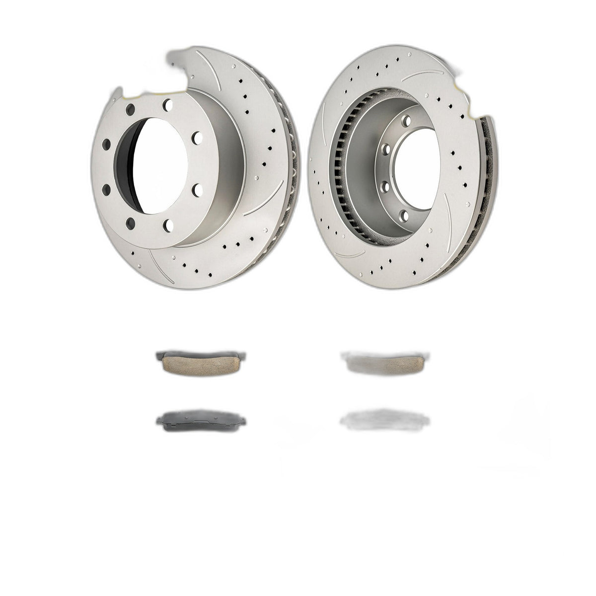 Front Drilled Brake Rotors Ceramic Pads For Ford F-250 Super Duty 2005-2012 4WD