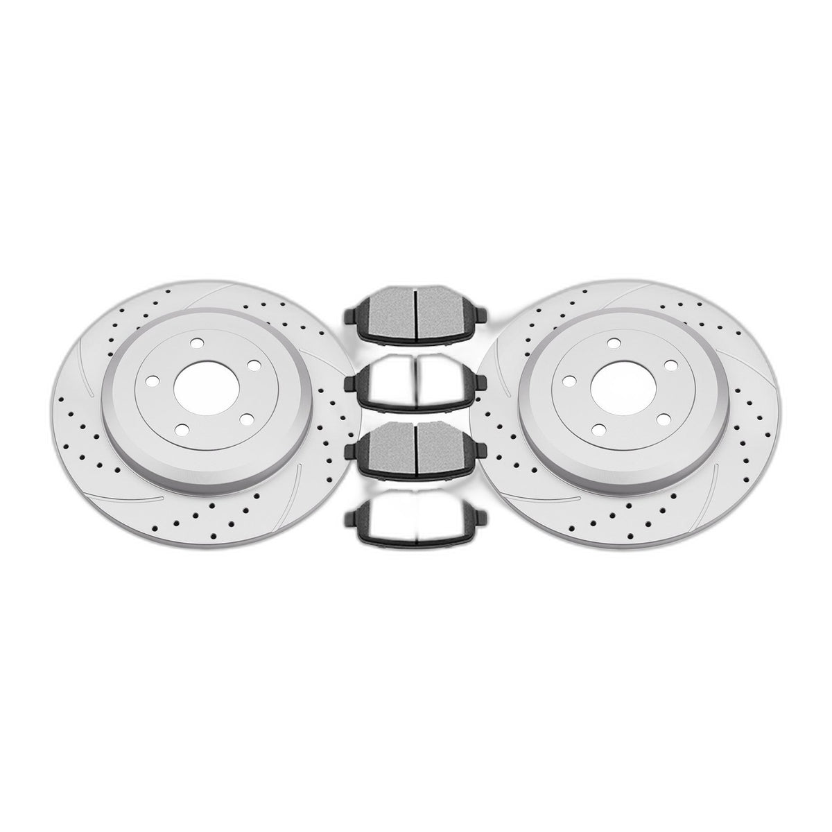 REAR Brake Rotors and Pads Kit for Ford Edge Explorer Lincoln MKT Drilled Brakes