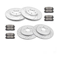 Front Rear Drilled Rotors Brake Pads Kit Fit Ford Flex Taurus Explorer MKS MKT