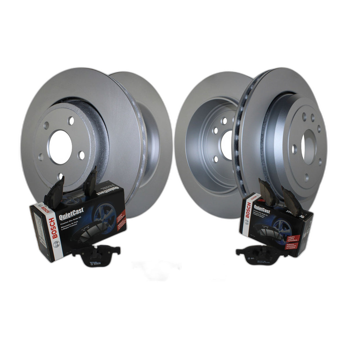 Front & Rear Brake Kit Disc Rotors & Bosch QuietCast Ceramic Pad For Dodge Jeep
