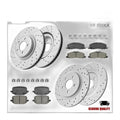 Front And Rear Drilled Rotors Ceramic Brake Pads Kit For 2020-2025 Ford Explorer