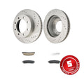 Front Drilled Brake Rotors Ceramic Pads For Ford F-250 Super Duty 2005-2012 4WD