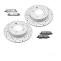 Rear Brake Rotors Pads Kit for KIA Forte 2014-2018 FORTE5 2014-2018 Soul Drilled