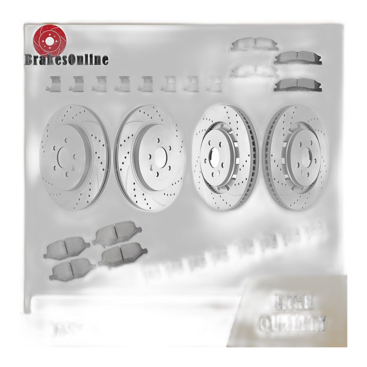 Front and Rear Brake Rotors Pads Kits for Lincoln MKT Ford Explorer Flex Brakes