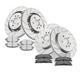 Front Rear Drilled Rotors Brake Pads Kit for Ford Explorer Flex Lincoln MKS MKT