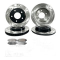 Front Rear Drilled Slotted Rotors + Ceramic Brake Pads for Fusion MKZ Mazda 6