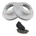 Drilled Front Rotors & Brake Pads For Ford F-250 F-350 Super Duty 2005-2012