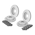 Front & Rear Drilled Disc Rotors + Ceramic Brake Pads for Ford Edge Lincoln MKX