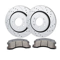 Front Drilled Brake Rotors Ceramic Pads Kit for 2010 2011 2012 - 2020 Ford F-150