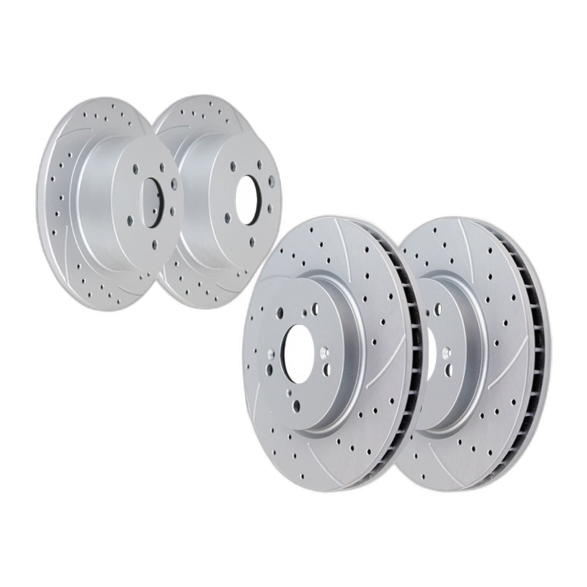 Front Rear Drilled Rotors + Brake Ceramic Pads Discs for MKZ Mazda 6 Ford Fusion
