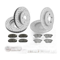Front Rear Drilled Brake Rotors Ceramic Pads Kit for Toyota Prius 2016 2017-2022