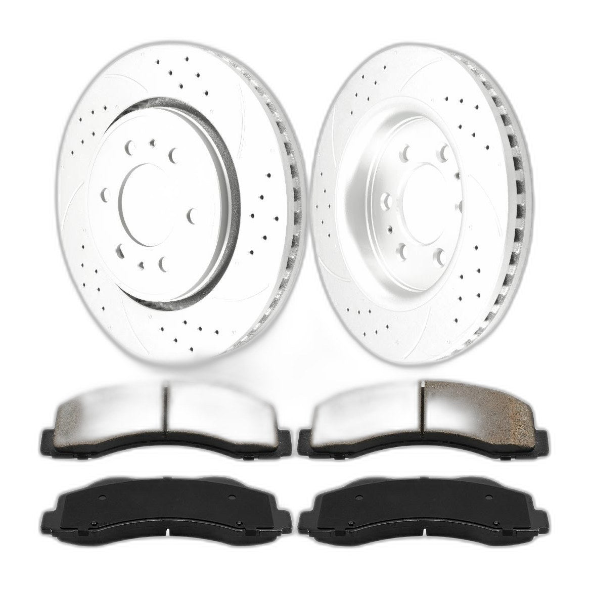 Front Drilled Brake Rotors Brake Pads Kit Fits 2010-2020 Ford F-150