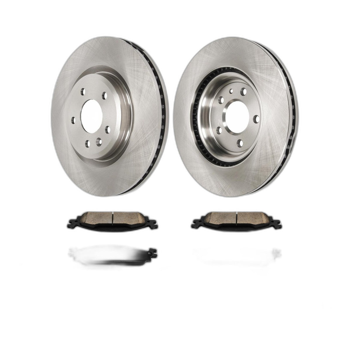 Front Vented Disc Brake Rotors and Ceramic Pads Kit Fits 2011-2012 Ford Explorer