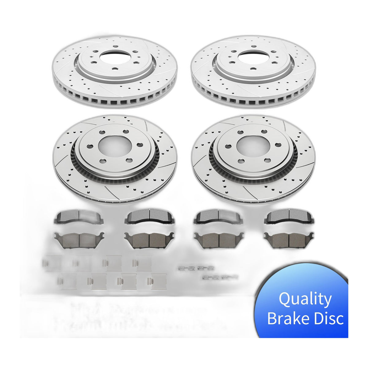 Front Rear Brake Rotors and Ceramic Pads for Ford F-150 15-17 Electronic Parking