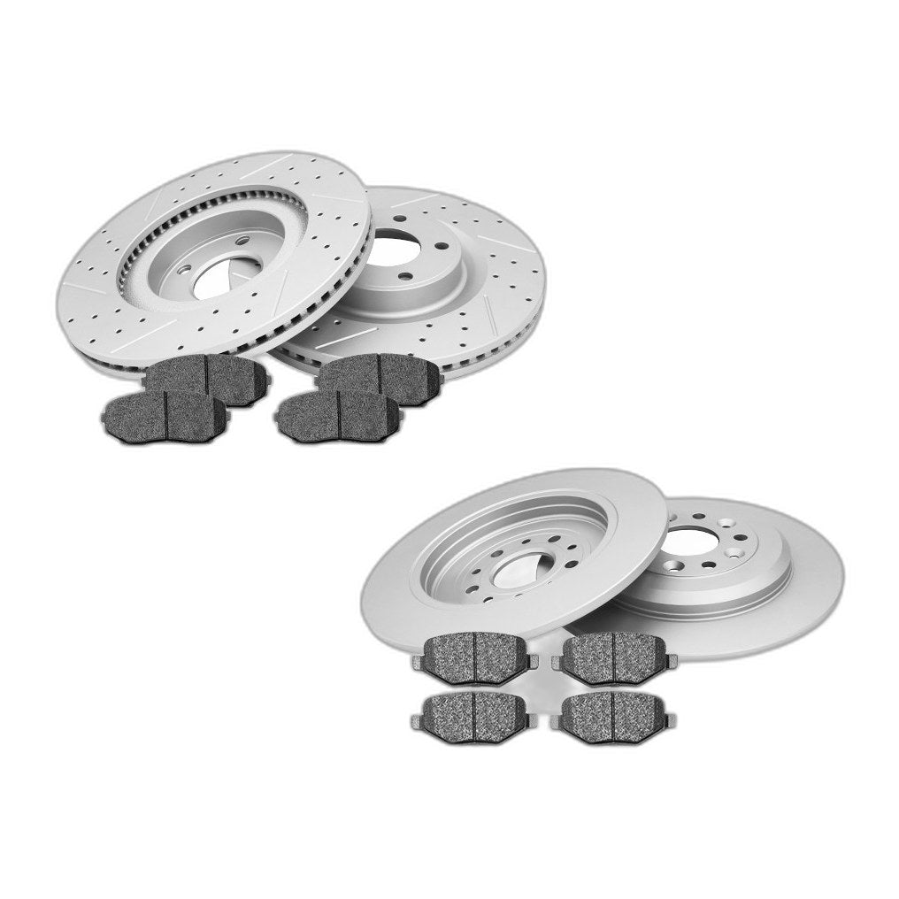 Front Rear Brake Disc Rotors Ceramic Brake Pads Kit For Ford Edge Mkx 2011 -2015