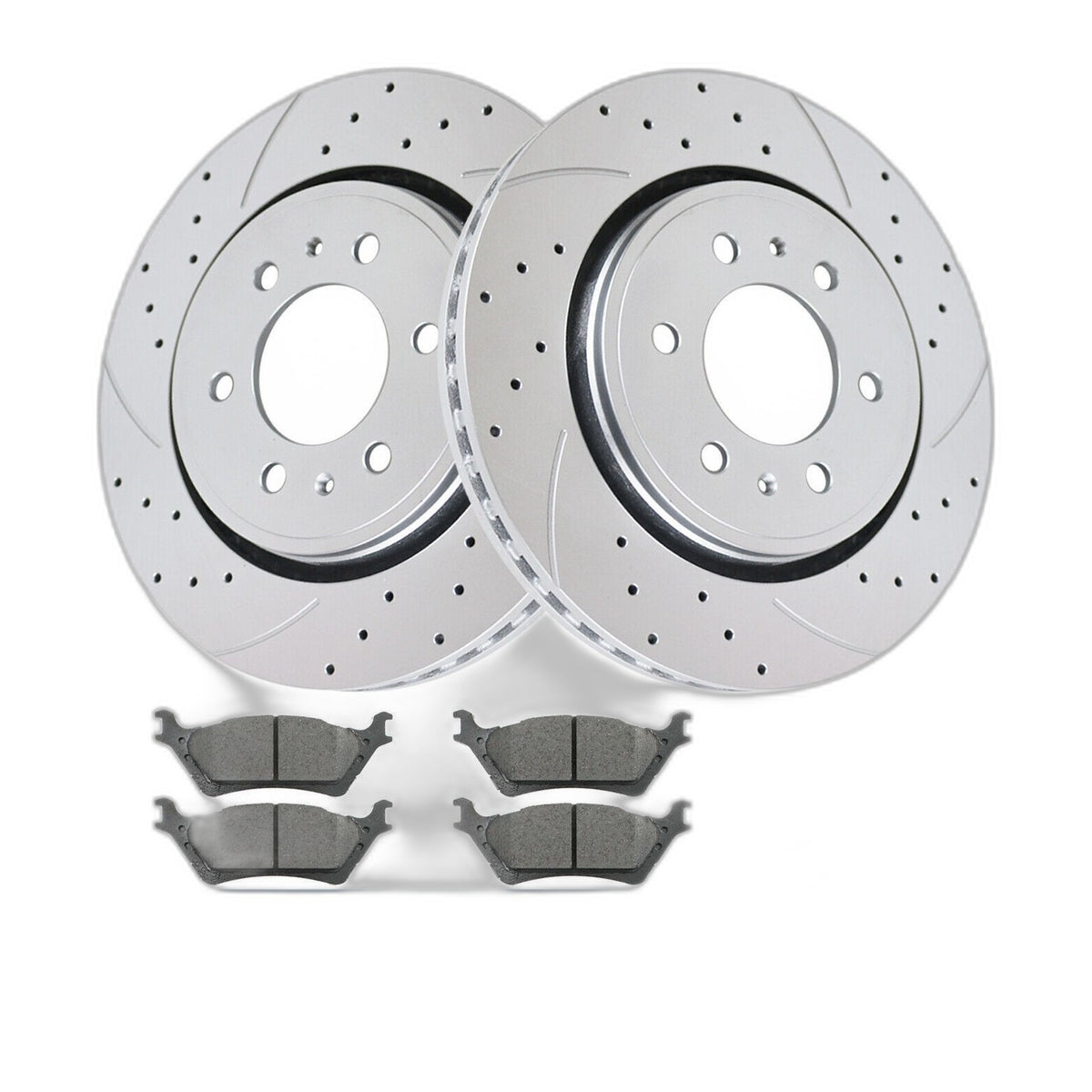 Front Brake Rotors Pads Kit for Ford F-150 Lincoln Navigator Slotted Drilled