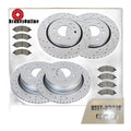 Front and Rear Brake Rotors Pads for Ford F-150 10 11 Drilled Slotted Brakes