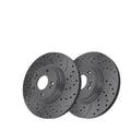 Front Drilled Slotted Brake Rotors Pair for Kia, Soul 2017-2022, FWD L4 1.6L