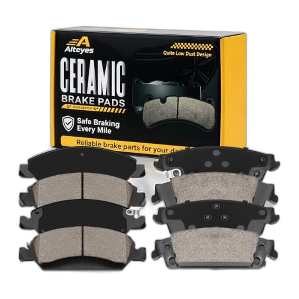 D1363 D1707 Front and Rear Ceramic Brake Pads Sets for GMC Sierra 1500 Limite...