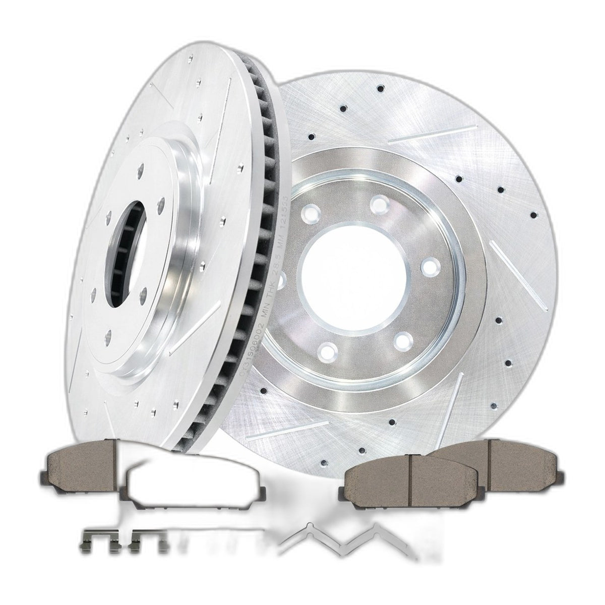 13.78" FRONT Drilled Slotted Rotors + Ceramic Brake Pads FOR Nissan Armada Titan