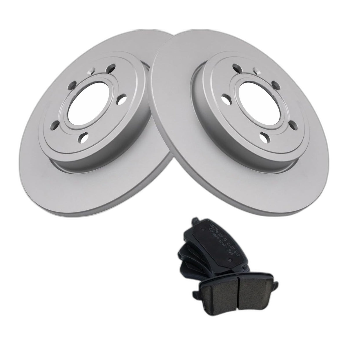 TRQ Rear Brake Pad & Rotor Kit Brake Pads Brake Rotor Ceramic Compatible with