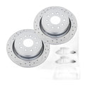 Front Brake Rotors Pads Kit for Volvo S40 2004-2012 Drilled Slotted Brakes