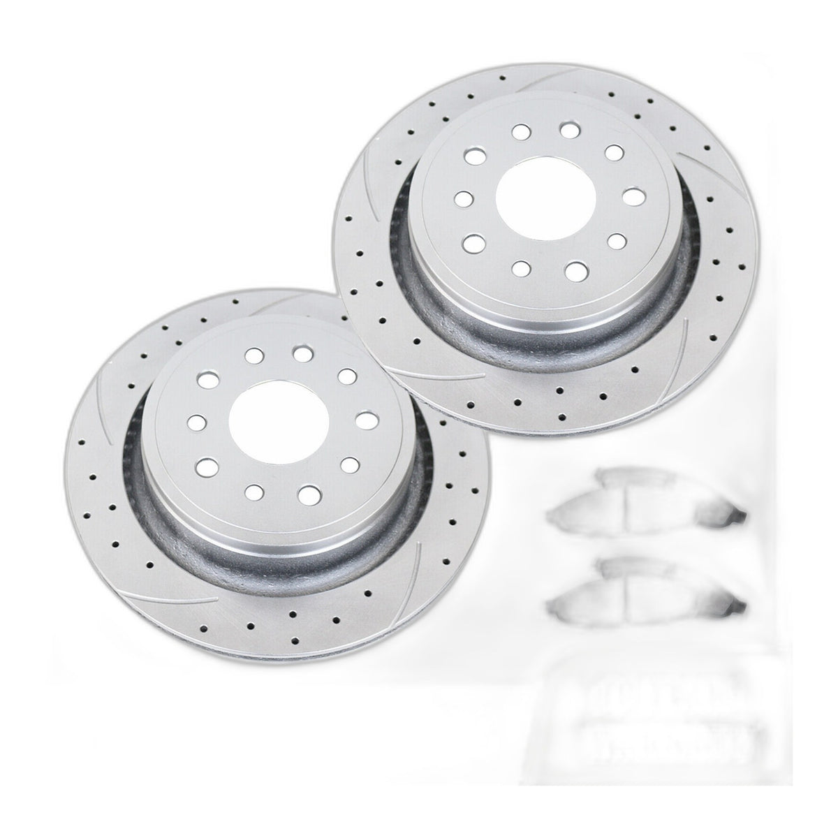Front Brake Rotors Pads Kit for Volvo S40 2004-2012 Drilled Slotted Brakes