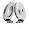 Front Brake Kit for Honda Accord 13-22, Drilled/Slotted Rotors, Ceramic Pads