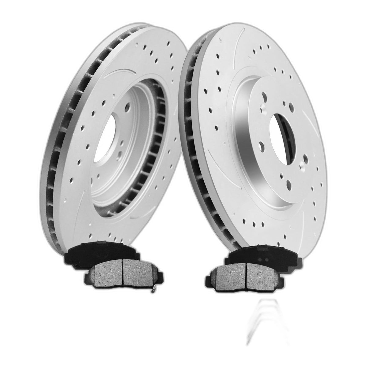 Front Brake Kit for Honda Accord 13-22, Drilled/Slotted Rotors, Ceramic Pads