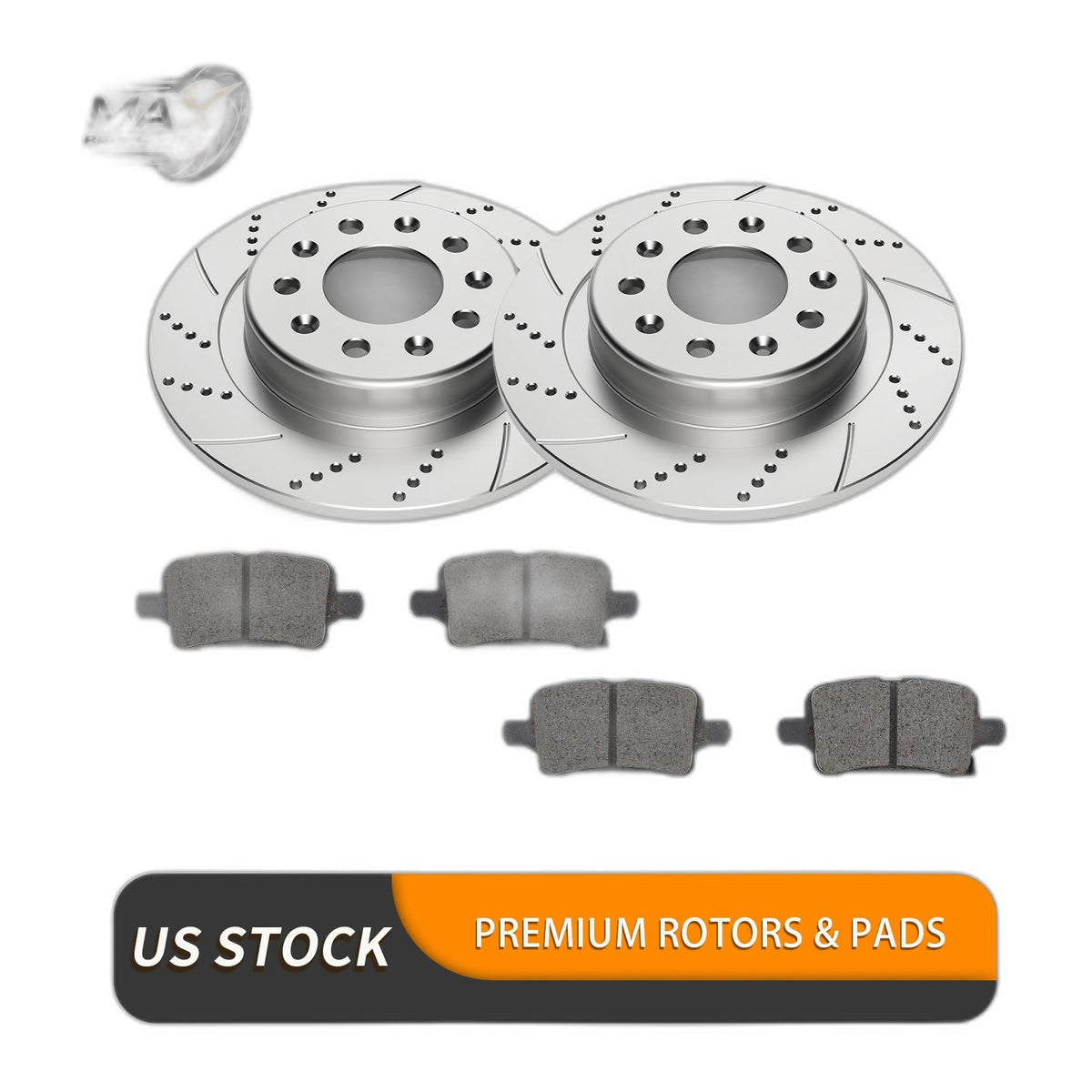 Rear Brake Rotors Ceramic Pads Kit for 2018-2020 GMC Terrain Brakes Drilled Disc