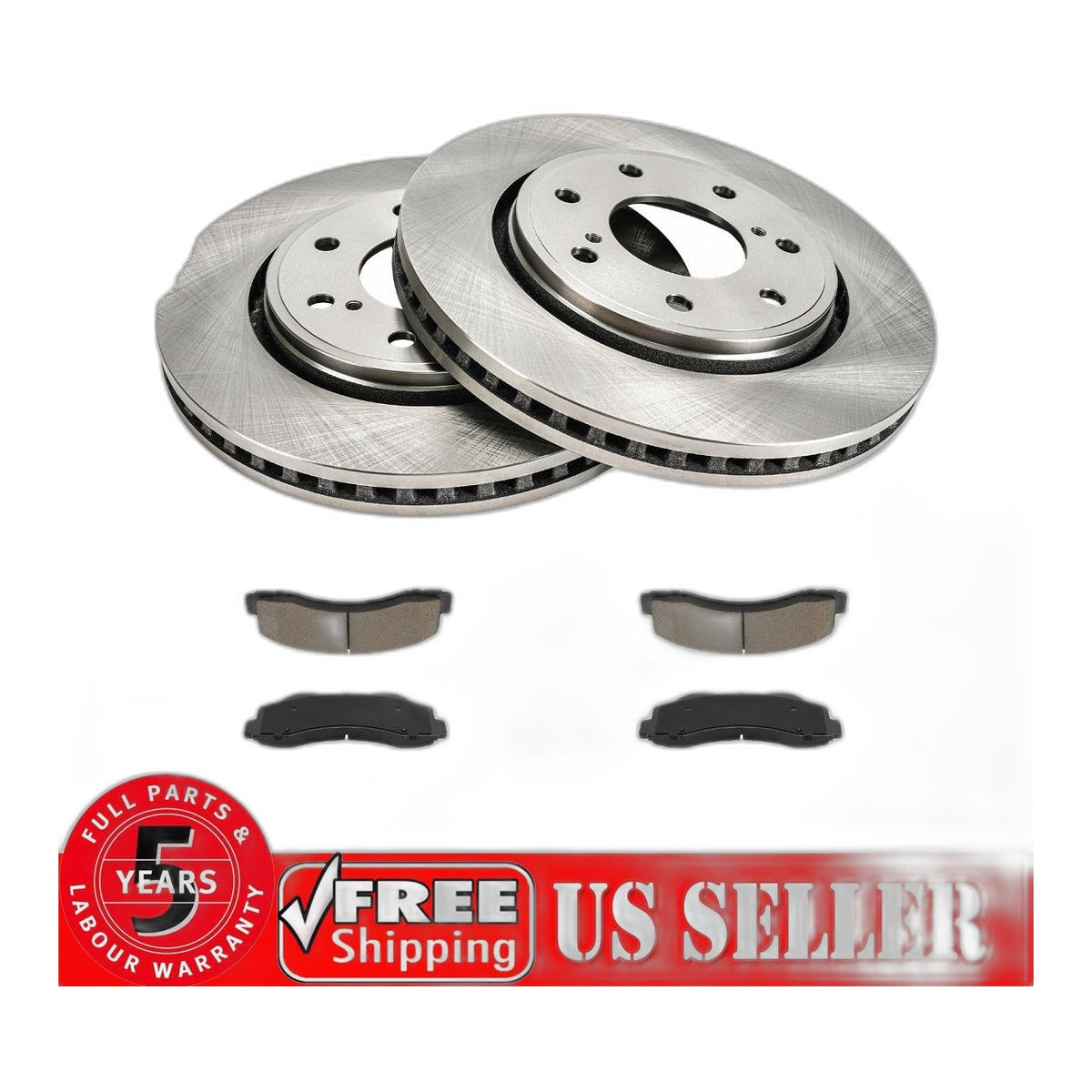 Front Brake Rotors & Front Brake Pads Kit for 15-17 11-14 5.0L/3.5T Ford F-150