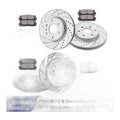 for Enclave Chevy Acadia Traverse 6 Lugs Front Rear Rotors Brakes Pads Kits